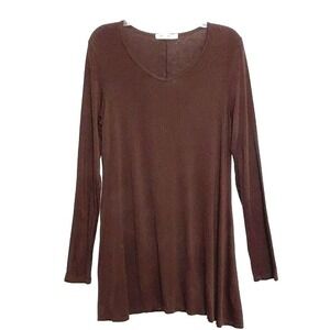 Lock & Love Brown Tunic Stretch Knit Dress Juniors XL Fall Autumn